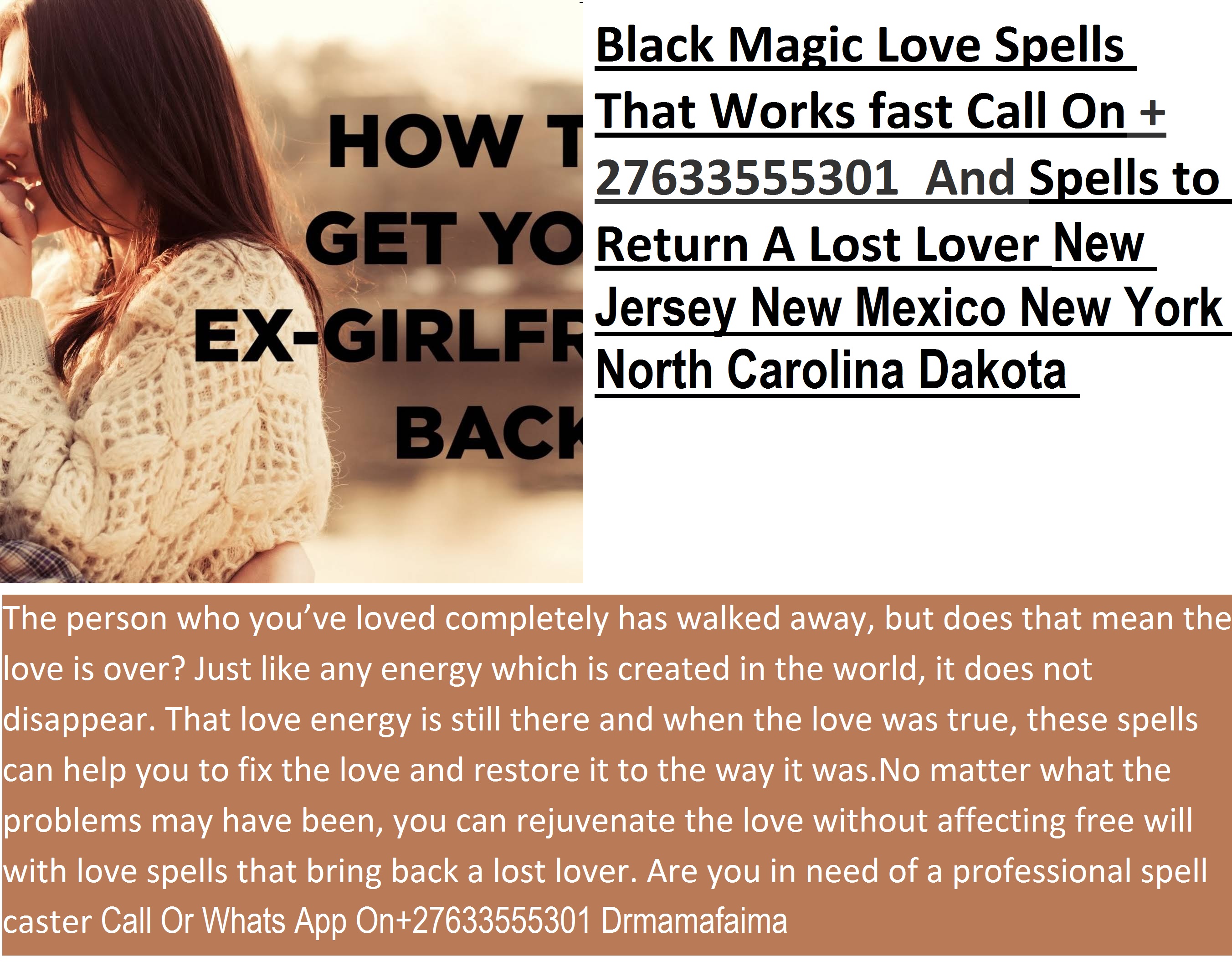 Do you need a love specialisty to get your lover back Tel +27633555301 image 1